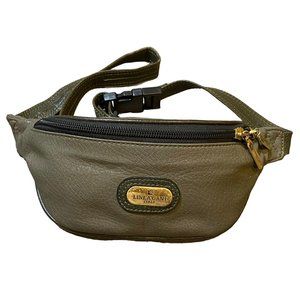 Linea Gani Collection Gray Leather Fanny Pack 2 Compartments Made in Italy